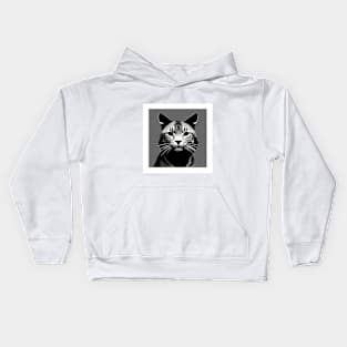 Monochrome cat portrait Kids Hoodie